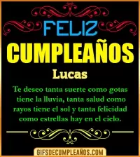 Frases de Cumpleaños Lucas